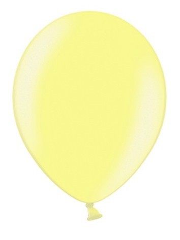 100 balonów żółty metalik 23 cm
