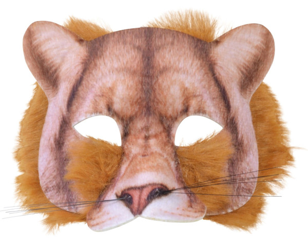 Masque de lion avec bordure en fourrure