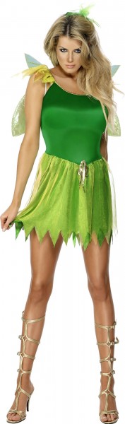 Grøn skovfe kostume med vinger 2