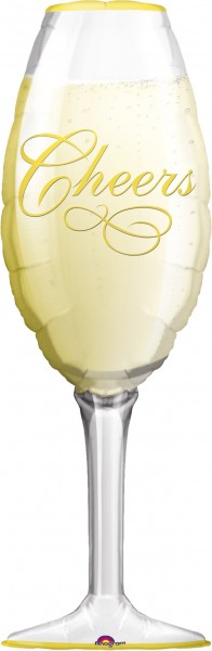 Proost champagne glazen folieballon