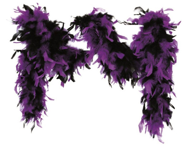 Felicitas boa di piume viola-nero 180cm
