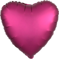 Folie ballon hart satijn look roze