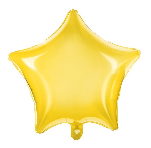 Gennemsigtig stjerne ballon gul 48 cm