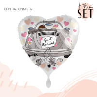 Vorschau: Weddingcar Ballonbouquet-Set mit Heliumbehälter