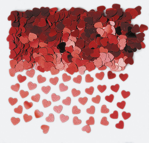 Confettis de table cœurs rouges 14g
