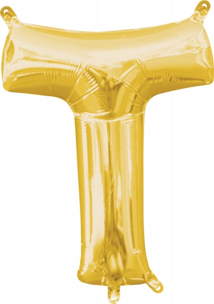 Mini Folienballon Buchstabe T gold 35cm