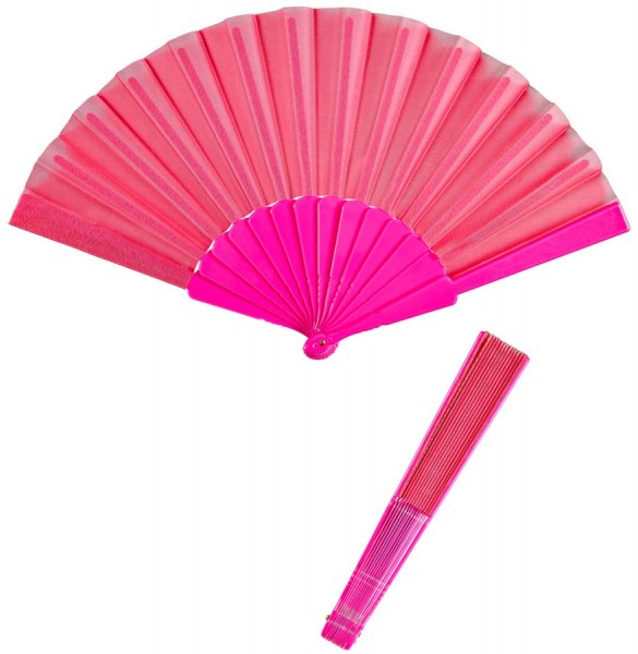 Pink party fan 23cm