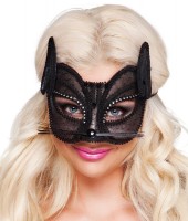 Vista previa: Media máscara de gato puntiagudo con pedrería