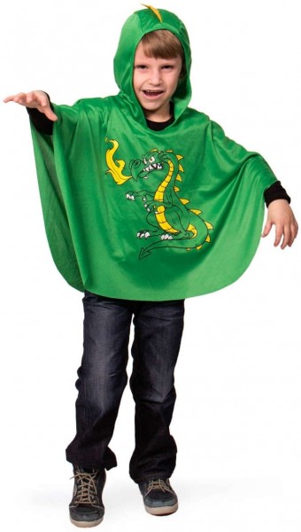 Dragon poncho Drogo voor kinderen groen