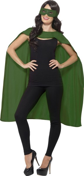 Heroes cape with eye mask in green