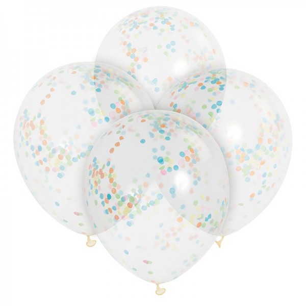 6 kolorowych balonów z konfetti