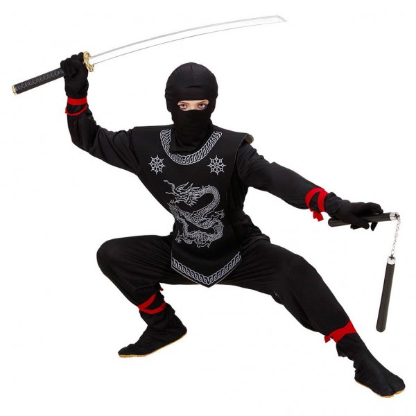 Verstohlendes Schwarzes Ninja Kinderkostüm 2