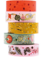 Preview: Gift ribbon set 5 pieces Christmas 10m
