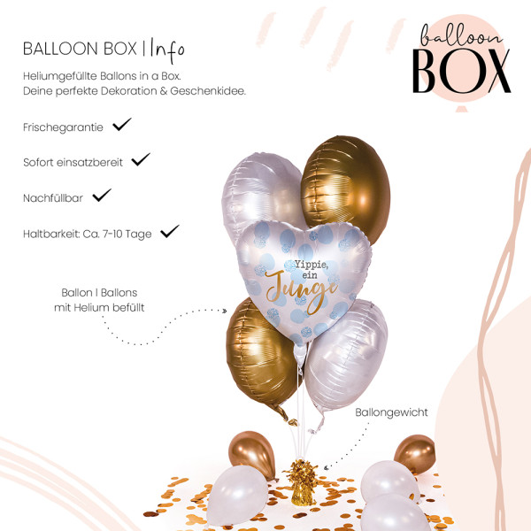 Heliumballon in der Box Jippie, ein Junge 3