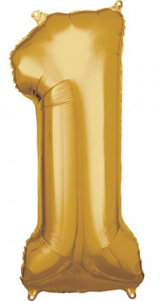 Goldener Zahl 1 Folienballon 86cm
