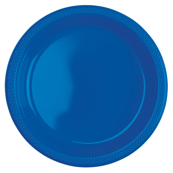 20 platos de plástico Amalia royal blue 23cm
