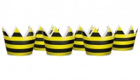 Preview: 6 bees party crowns 10cm