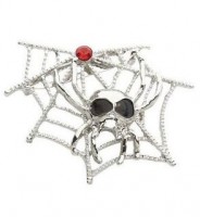 Preview: Silver-colored spider brooch