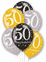 6 ballons glamour 50e anniversaire