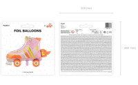 Anteprima: Palloncino foil rosa per pattini a rotelle 74 cm x 51 cm
