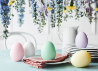 Preview: Yellow Easter Brunch Egg Candle 10cm
