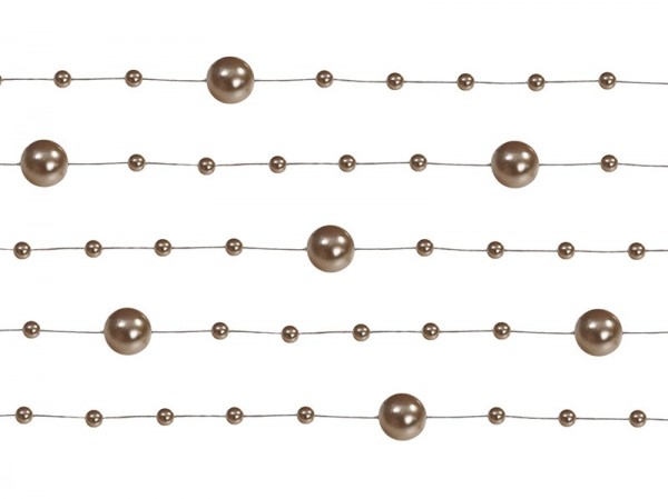 5 guirlandes de perles Sissi marron noisette 1.3m 2