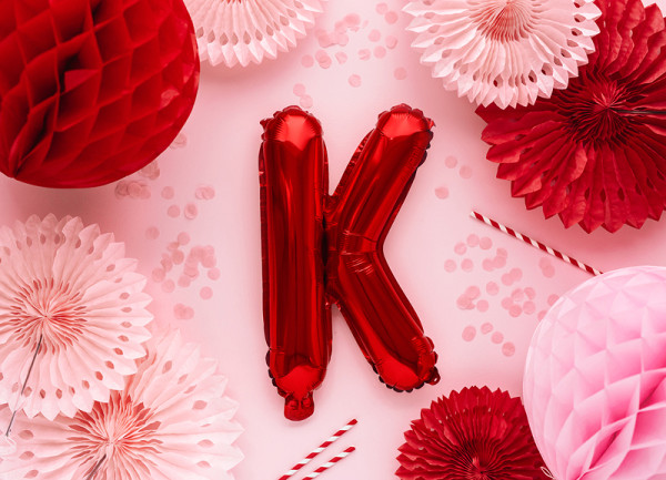 Czerwony balon z literą K 35 cm