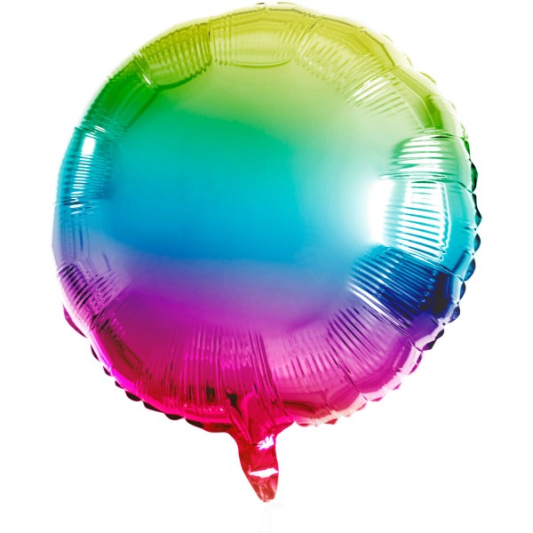 Rund folieballong regnbåge 45cm