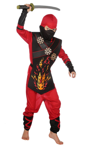 Kostium Czerwony Ognisty Ninja dla dzieci