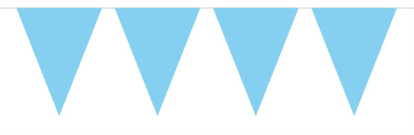 Light blue garden party pennant chain made of plastic 10m