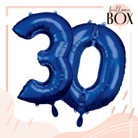 Vorschau: 10 Heliumballons in der Box Blau 30