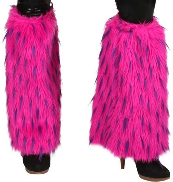Pink-purple colored party fur warmers