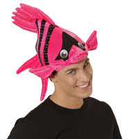 Zabawny różowy kapelusz w kształcie rybki