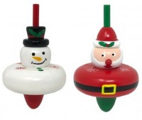 1 cute Christmas spinning top 8cm