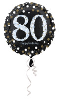 Golden 80th fødselsdag folie ballon 43cm