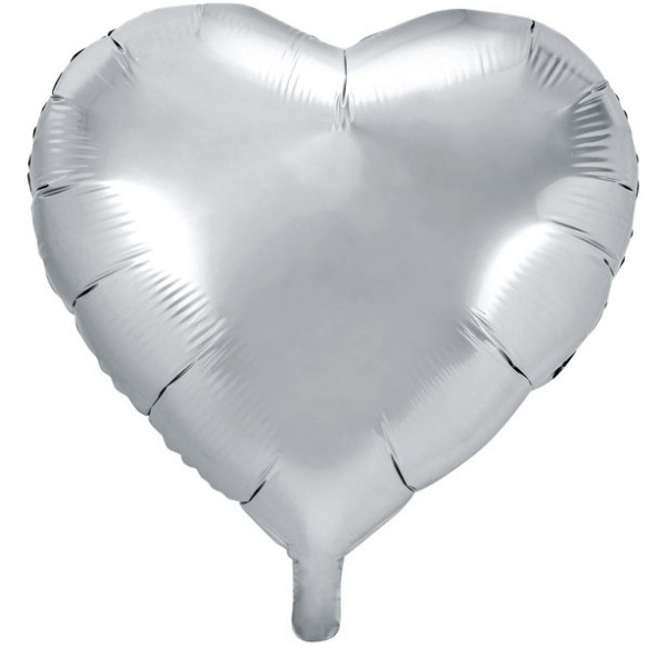 Hjertet folie ballon sølv 61 cm
