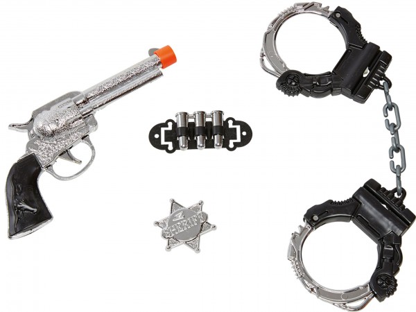 Set di accessori costume sceriffo 4 pezzi