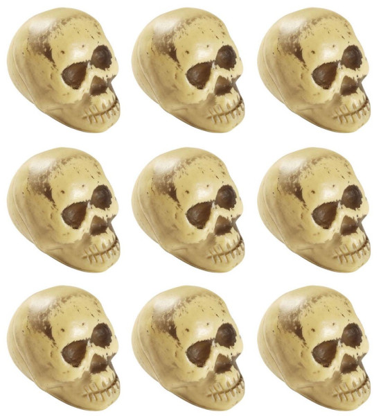 9 Memento Mori skull scatter deco-figurer 5cm