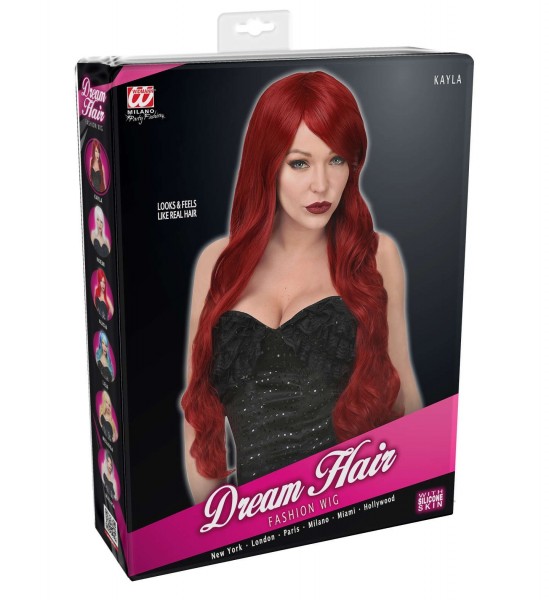 Czerwona peruka z długimi włosami Kayla Cosplay 2