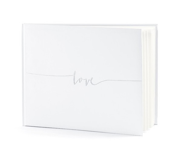 Gastenboek Love zilver 24 x 18,5cm