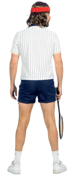 80er Jahre Tennis Spieler Kostüm weiß-blau 3