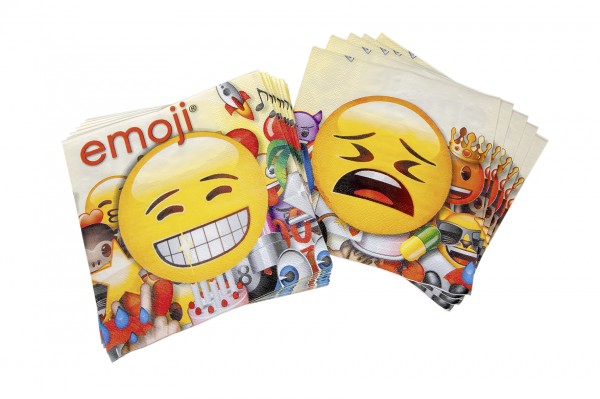 20 funny Emoji World napkins 33cm