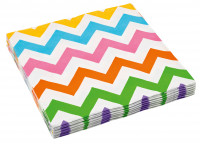20 Partytime paper napkins with brightly colored points