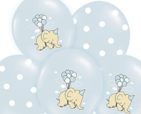 Preview: 6 Boy Elephant balloons 30cm
