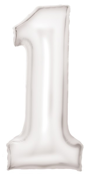 Palloncino foil numero 1 madreperla bianco 82cm
