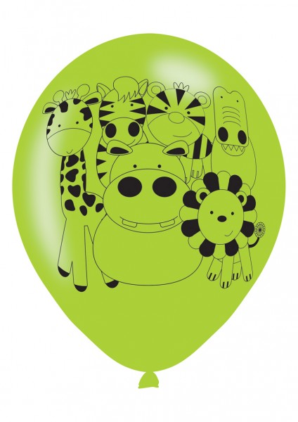 6 ballonnen vertederende jungle dieren 23 cm 3