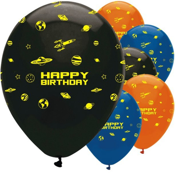 6 space latex balloons 30cm