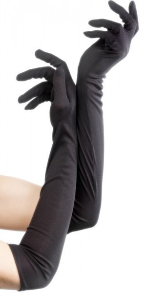 Sort pompøse handsker 52 cm
