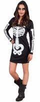 Preview: Skeleton shirt dress with hood for girls
