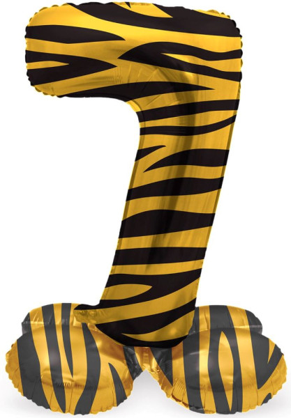 Stående nummer 7 Ballong Tiger 41cm
